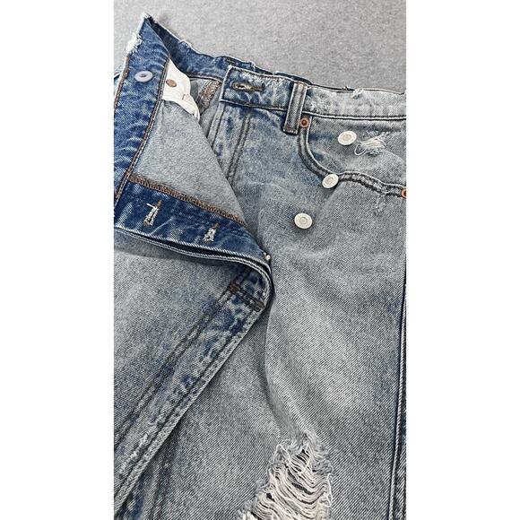 We The Free Twenty Four Cut Off Skirt SZ 24 Button Fly Distressed Raw Hem Boho - Picture 6 of 12
